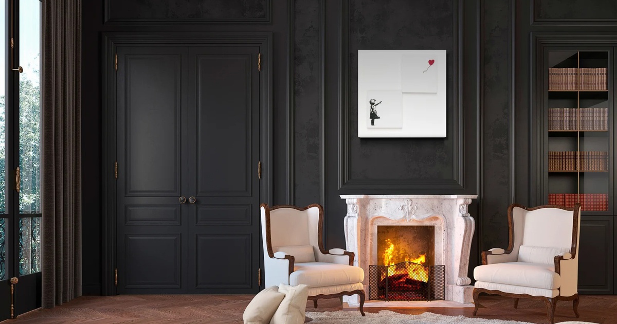 肉筆☆油絵☆F20号『新体操をする少女by』Banksy/模写 Banksy Art For